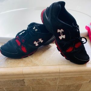 Men's Under Armour Running/Walking shoes Red and Black. Size 12.5 worn once.